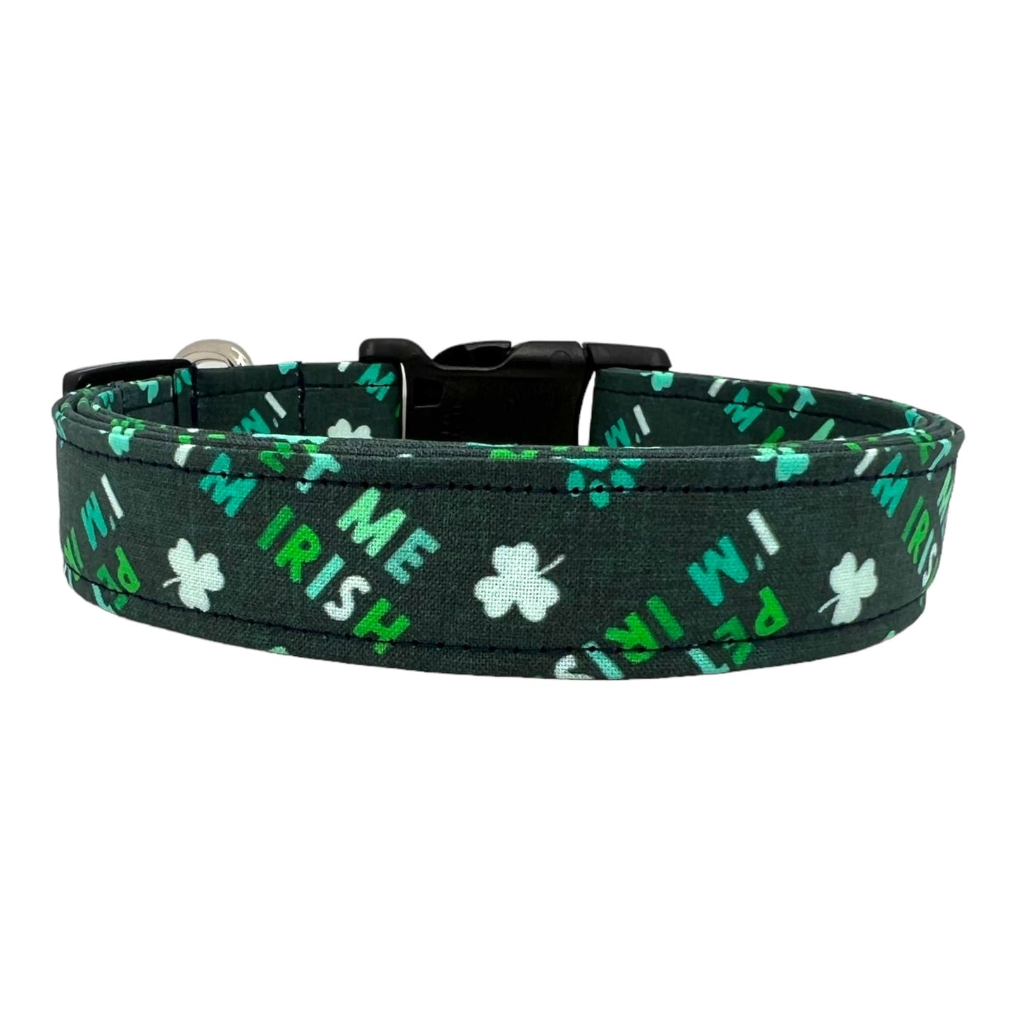 St. Patrick's Day Irish Dog Collar with Shamrock Embellishment