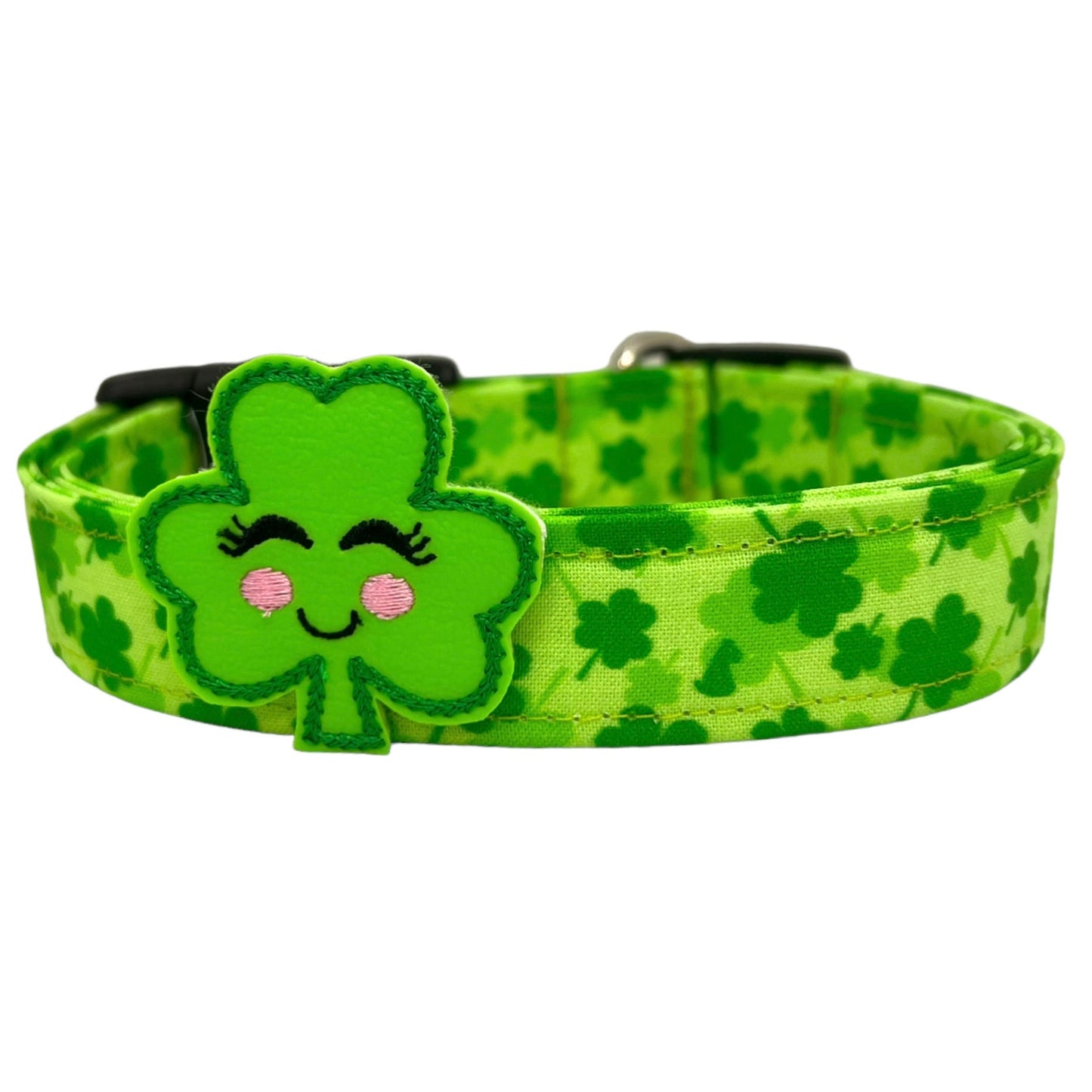 St. Patrick's Day Shamrock Dog Collar with Embellishment