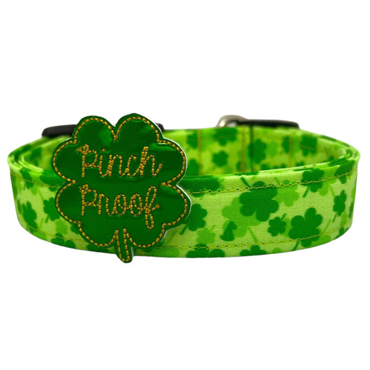 St. Patrick's Day Dog Collar with Shamrock Embellishment