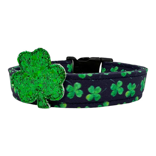St. Patrick's Day Shamrock Dog Collar with Embellishment