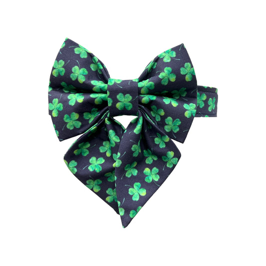 St. Patrick's Day Shamrock Collar with Matching Sailor Bow