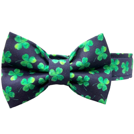 St. Patrick's Day Shamrock Collar with Matching Bow Tie