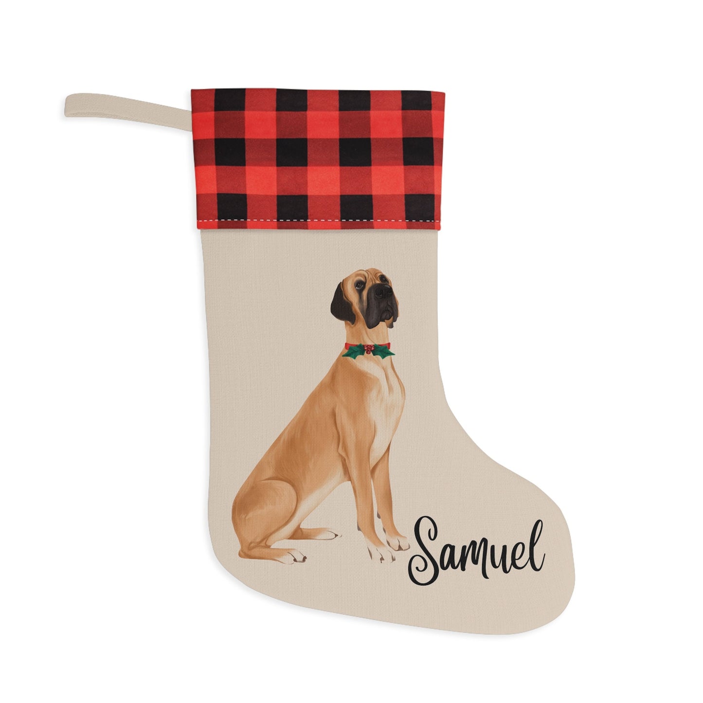 Personalized Great Dane Dog Christmas Stocking