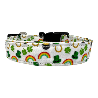 St. Patrick's Day Dog Collar with Shamrock Dog Collar Embellishment