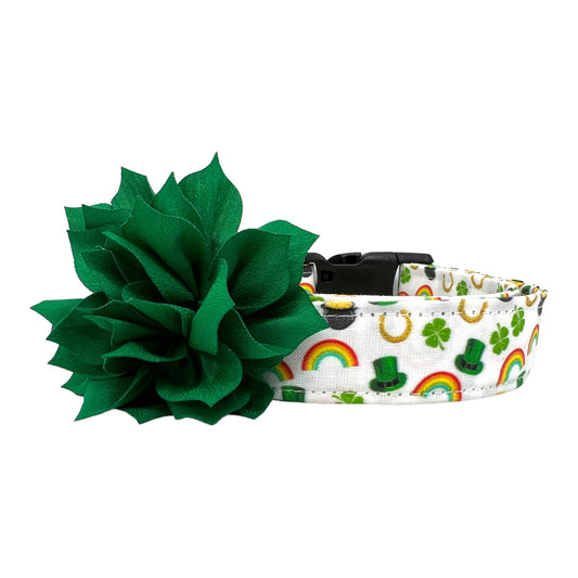 St. Patrick's Day Dog Collar with Flower