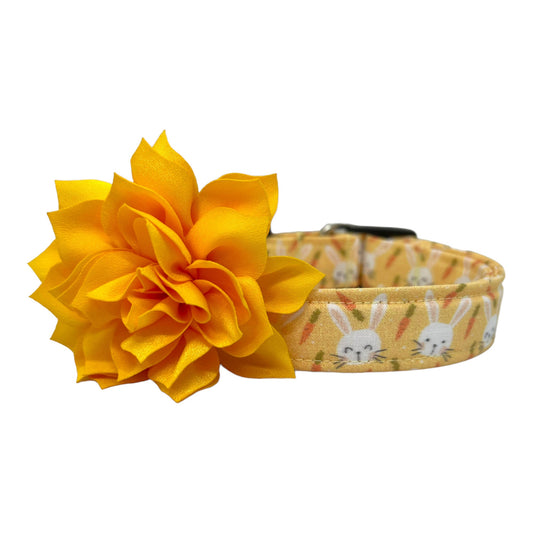 Easter Bunny Dog Collar with Flower
