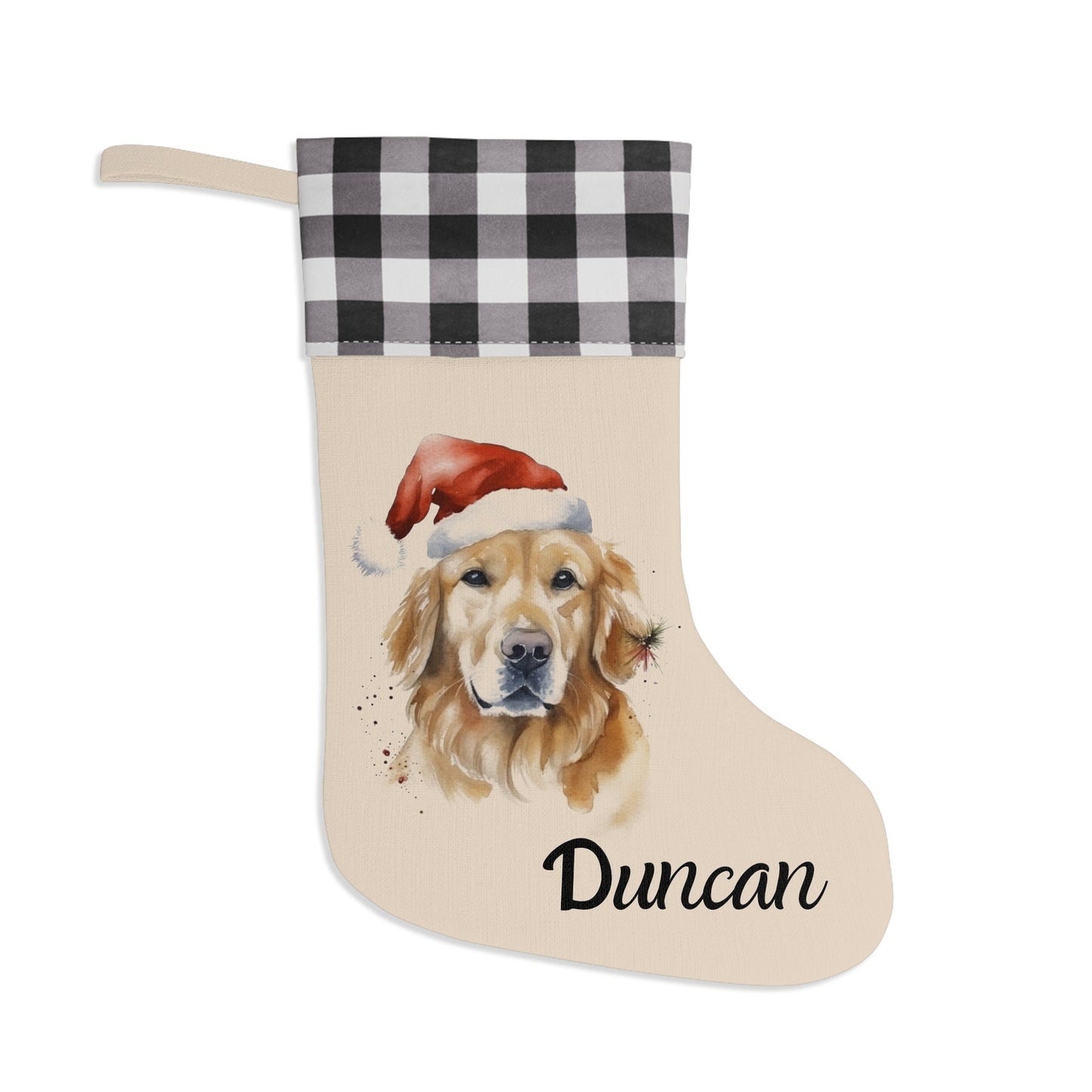Personalized Golden Retriever Dog Christmas Stocking