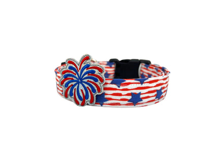 Patriotic Dog Collar, 4th of July Dog Collar, Stars and Stripe Flag Dog Collar, American Flag Dog Collar, Stars & Stripes Dog Collar