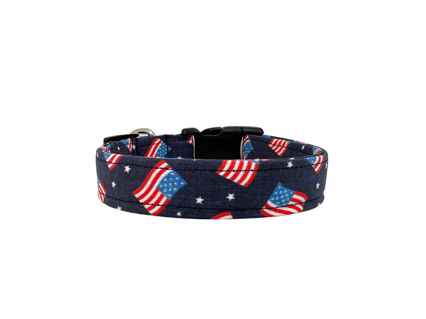 Patriotic American Flag Dog Collar with Embellishment