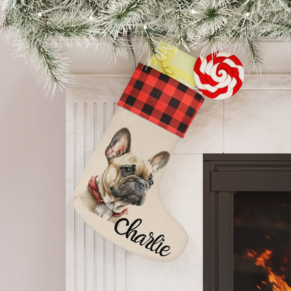 Personalized French Bulldog Christmas Stocking