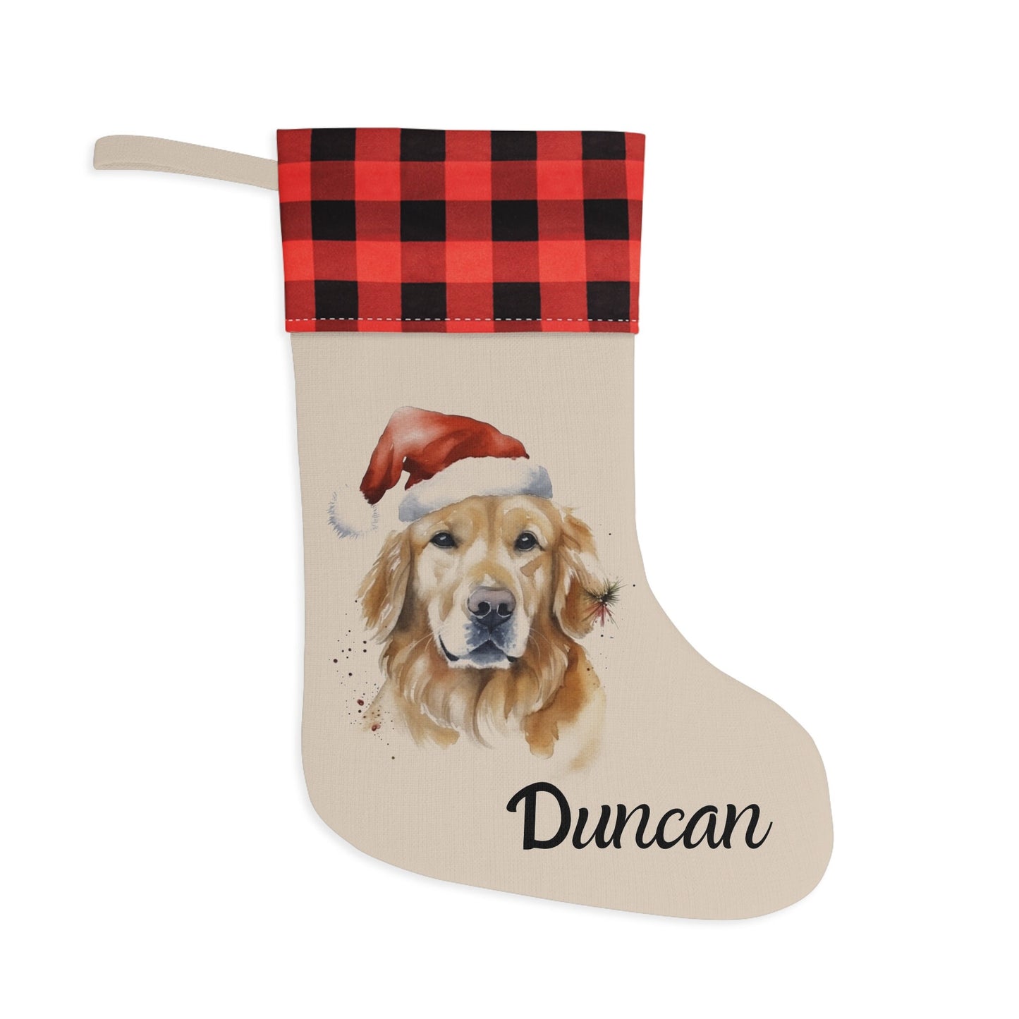 Personalized Golden Retriever Dog Christmas Stocking
