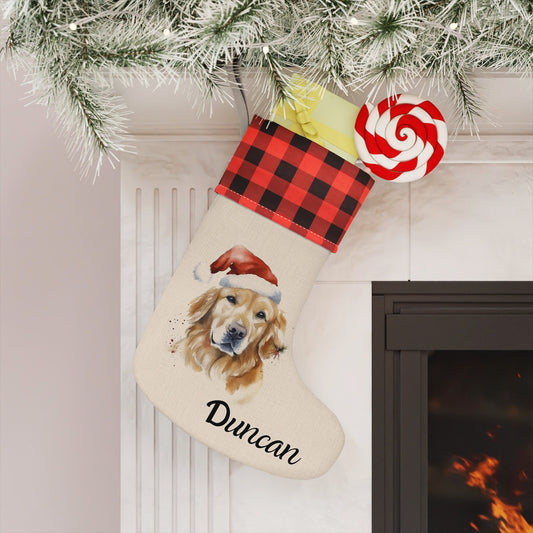 Personalized Golden Retriever Dog Christmas Stocking