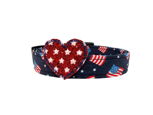 Patriotic Dog Collar, 4th of July Dog Collar, American Flag Dog Collar, Stars and Stripe Flag Dog Collar, Memorial Day Dog Collar, Labor Day