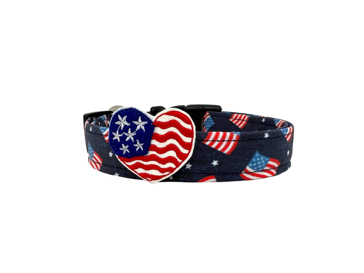 Patriotic American Flag Dog Collar with Embellishment
