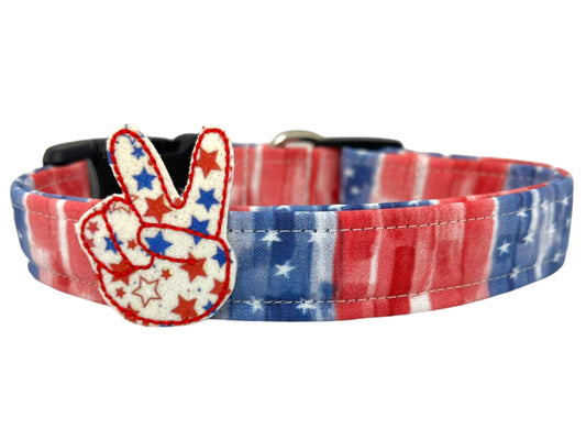 Patriotic Dog Collar, 4th of July Dog Collar, American Flag Dog Collar, Watercolor American Flag Dog Collar, Stars & Stripes Dog Collar
