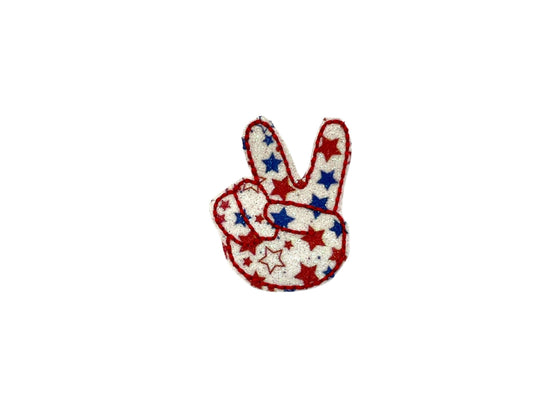 Dog Collar Embellishment, Patriotic Collar Accessory, Star Peace Sign Collar Embellishment, Red White and Blue Peace Sign, 4th of July Dog