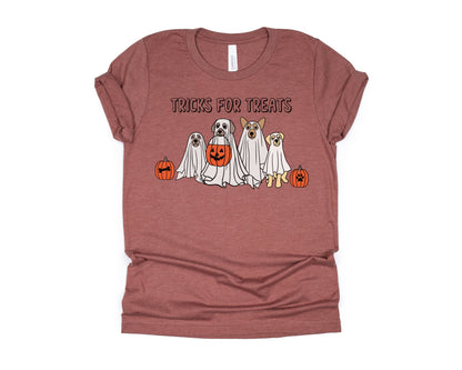 Halloween Shirt, Halloween T-Shirt, Ghost Shirt, Halloween Dog Shirt, Ghost Dog Shirt, Tricks for Treats, Cute Spooky Season, Ghost Dogs