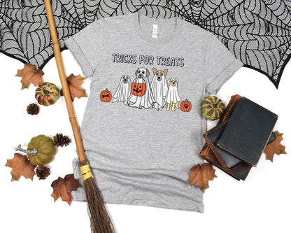 Halloween Shirt, Halloween T-Shirt, Ghost Shirt, Halloween Dog Shirt, Ghost Dog Shirt, Tricks for Treats, Cute Spooky Season, Ghost Dogs