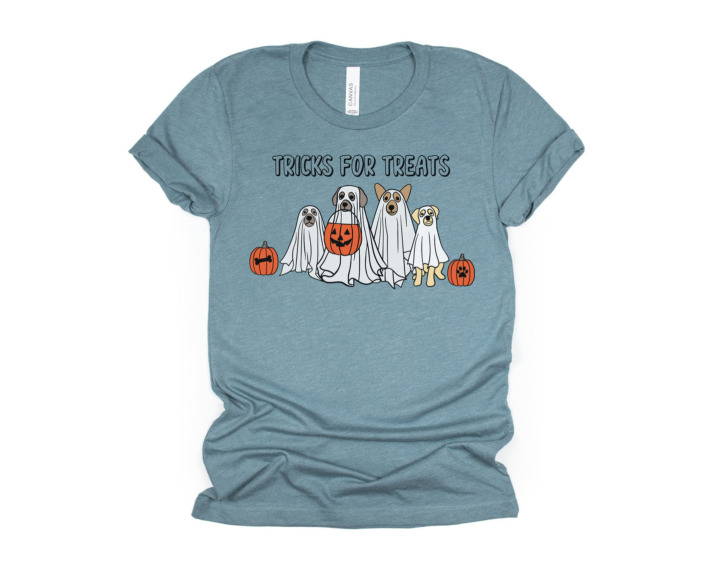 Halloween Shirt, Halloween T-Shirt, Ghost Shirt, Halloween Dog Shirt, Ghost Dog Shirt, Tricks for Treats, Cute Spooky Season, Ghost Dogs