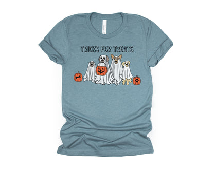 Halloween Shirt, Halloween T-Shirt, Ghost Shirt, Halloween Dog Shirt, Ghost Dog Shirt, Tricks for Treats, Cute Spooky Season, Ghost Dogs