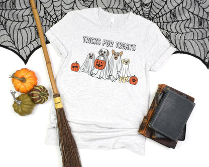 Halloween Shirt, Halloween T-Shirt, Ghost Shirt, Halloween Dog Shirt, Ghost Dog Shirt, Tricks for Treats, Cute Spooky Season, Ghost Dogs