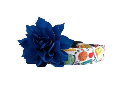 School Subjects Dog Collar with Flower