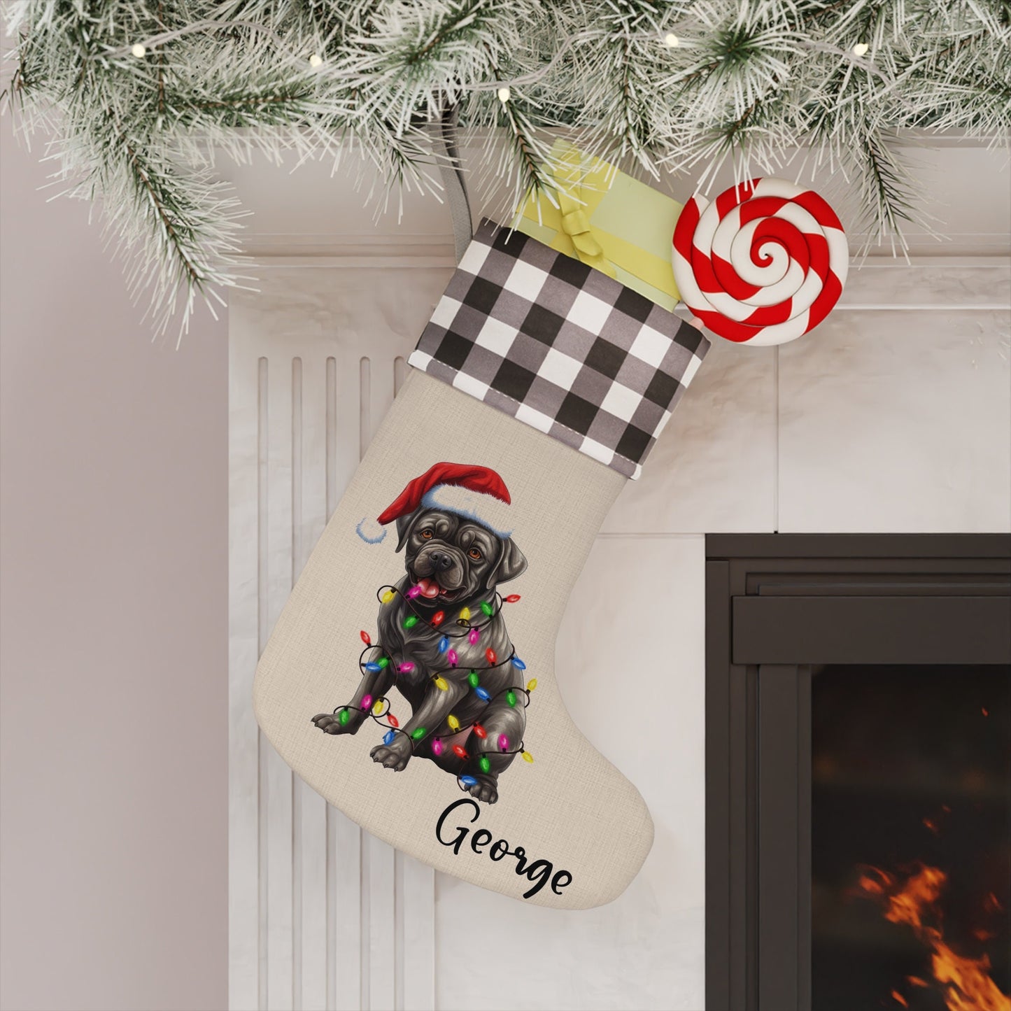 Personalized Cane Corso Dog Christmas Stocking