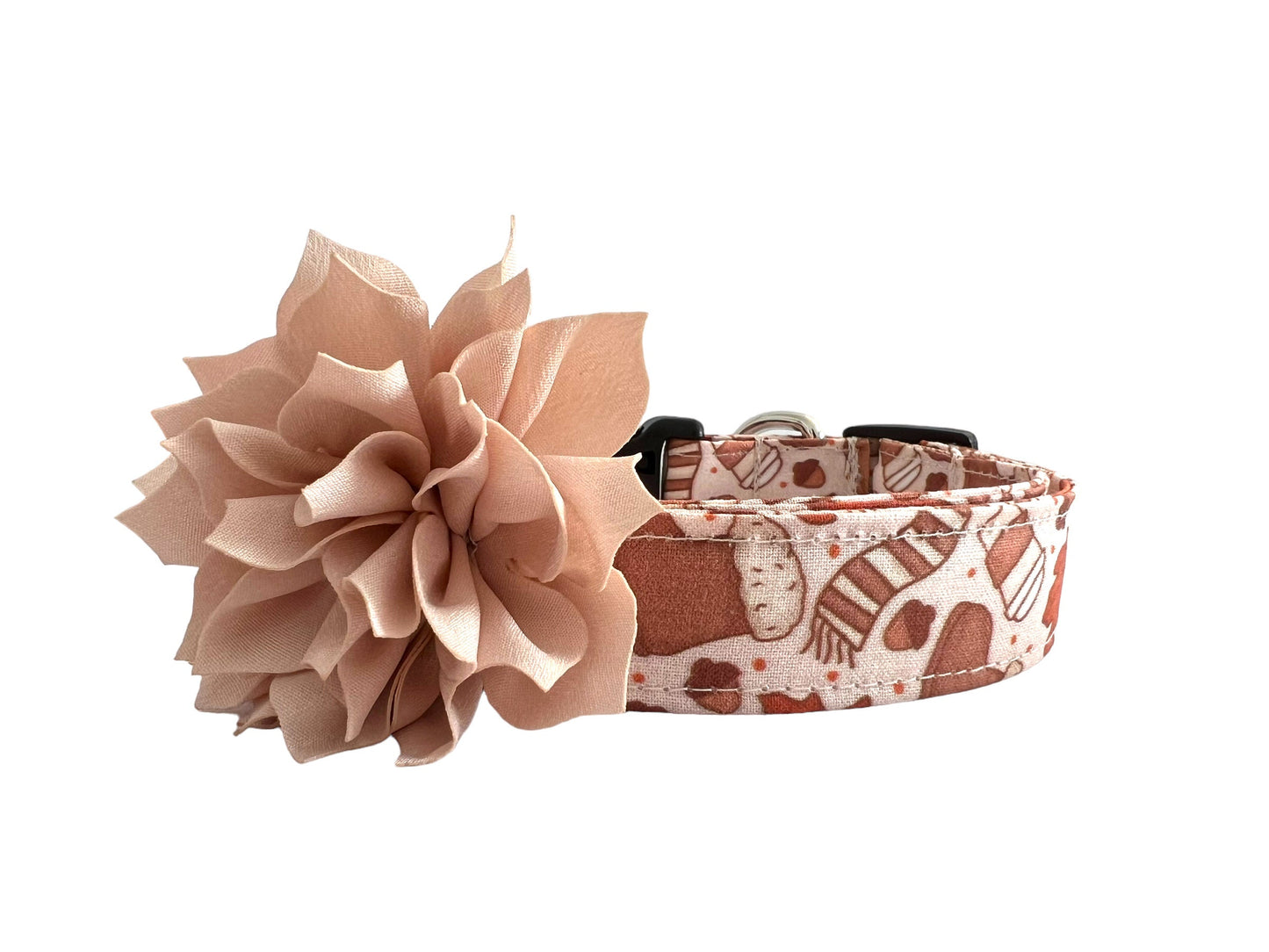 Cozy Season Essentials Dog Collar with Flower