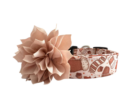 Cozy Season Essentials Dog Collar with Flower