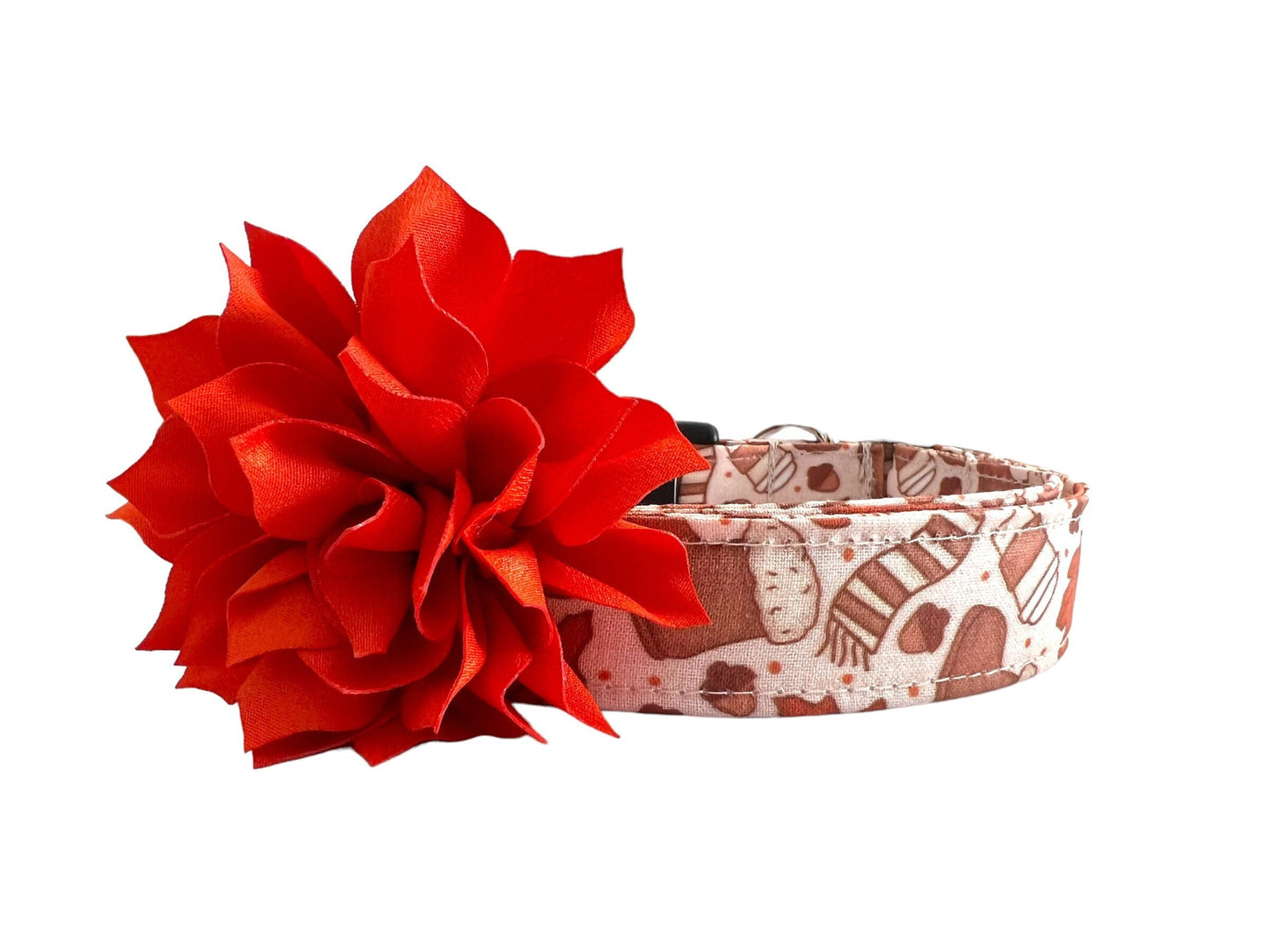 Cozy Season Essentials Dog Collar with Flower