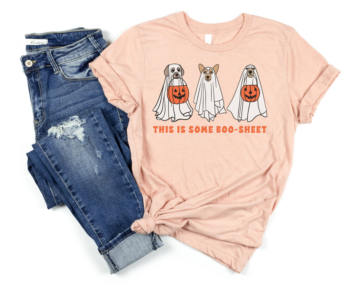 Halloween T-Shirt, Dog Halloween Shirt, Boo Sheet Dog Shirt, This is Boo-Sheet Dog Ghost Short Sleeve Tee, Ghost Dog Sheet