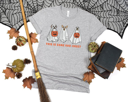 Halloween T-Shirt, Dog Halloween Shirt, Boo Sheet Dog Shirt, This is Boo-Sheet Dog Ghost Short Sleeve Tee, Ghost Dog Sheet