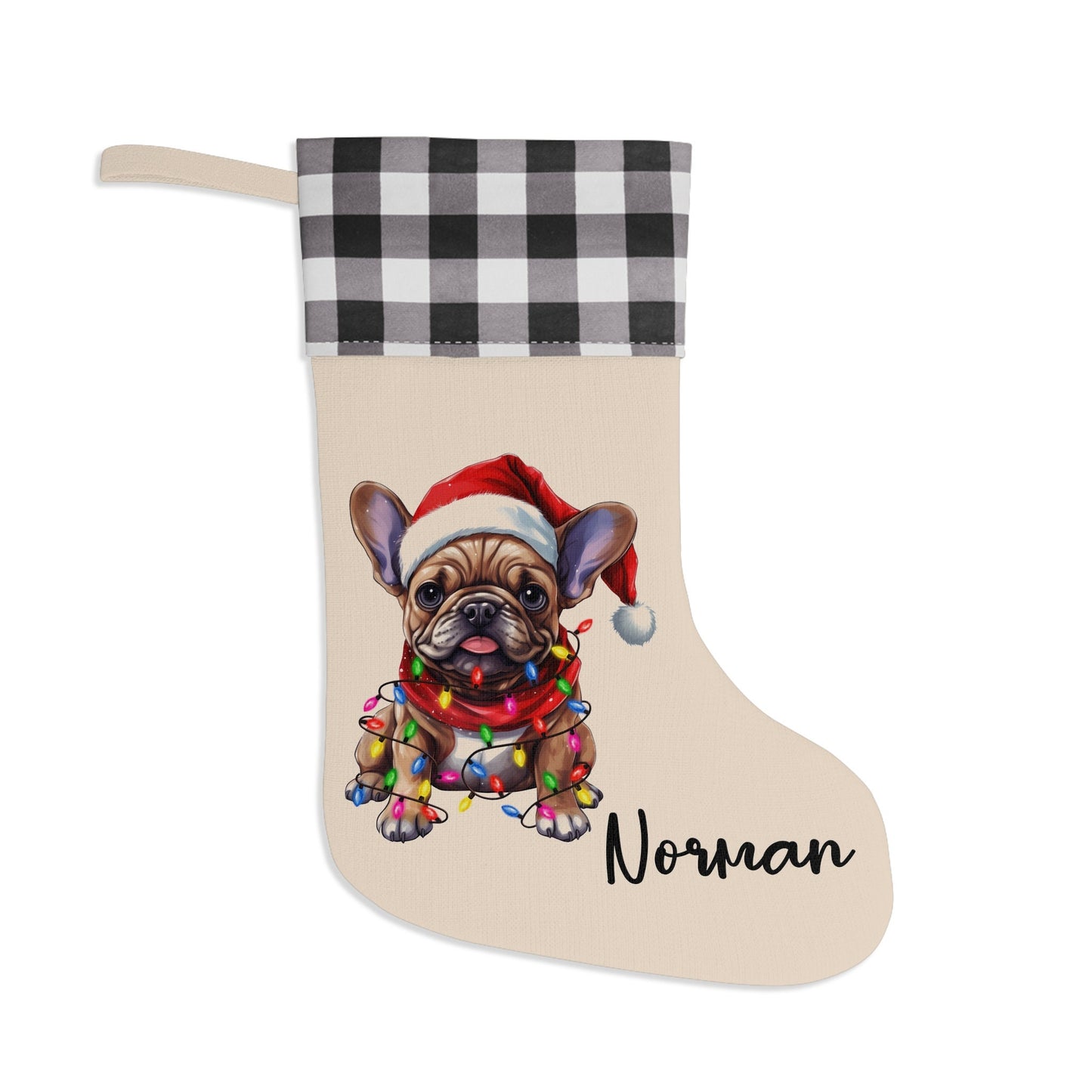 Personalized French Bulldog Christmas Stocking