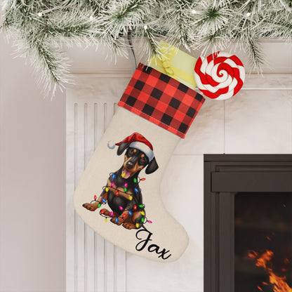 Personalized Doberman Pinscher Dog Christmas Stocking