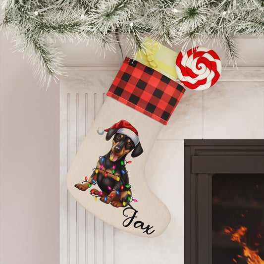 Personalized Doberman Pinscher Dog Christmas Stocking