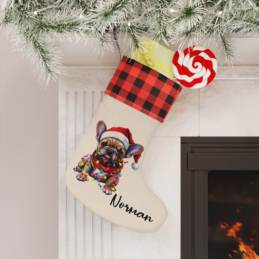 Personalized French Bulldog Christmas Stocking