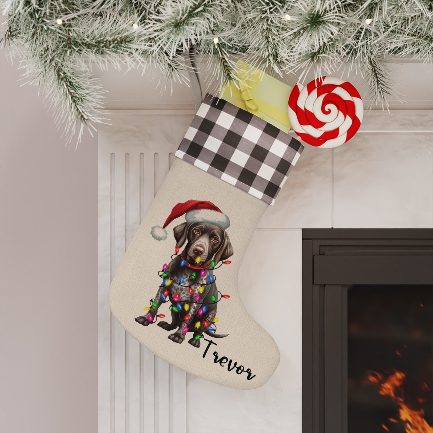 Personalized German Shorthaired Pointer Dog Christmas Stocking