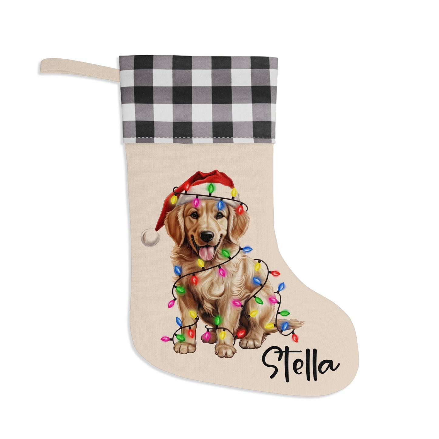 Personalized Golden Retriever Dog Christmas Stocking
