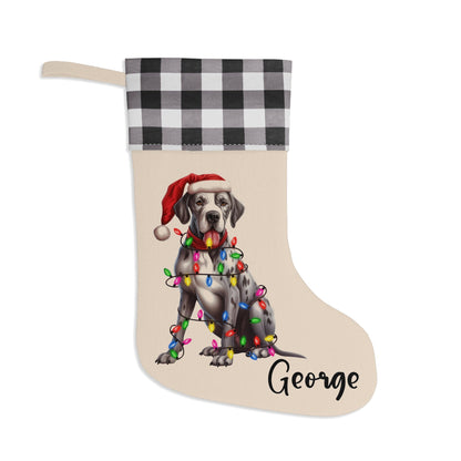 Personalized Great Dane Dog Christmas Stocking
