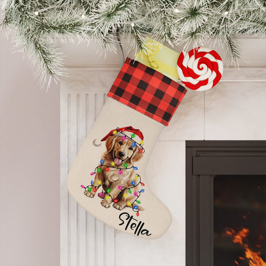 Personalized Golden Retriever Dog Christmas Stocking