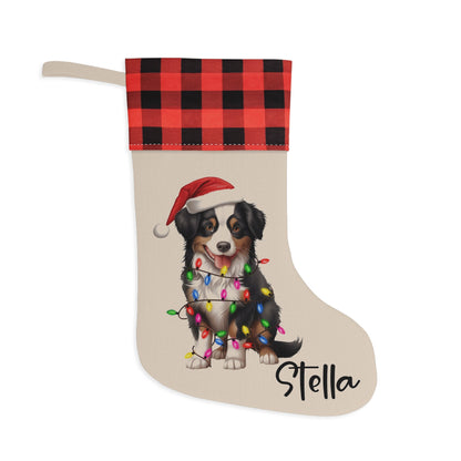 Personalized Miniature American Shepherd Dog Christmas Stocking