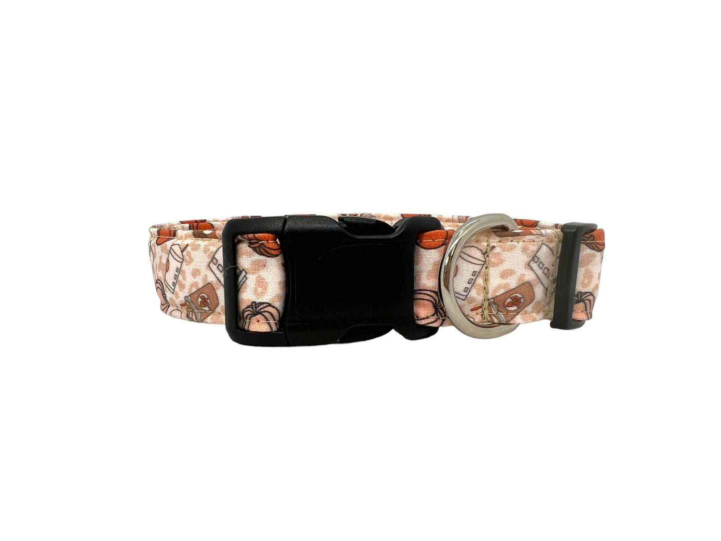 Pumpkin Spice Latte Dog Collar with Flower