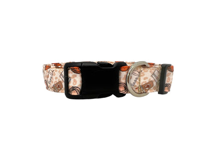 Pumpkin Spice Latte Dog Collar with Flower