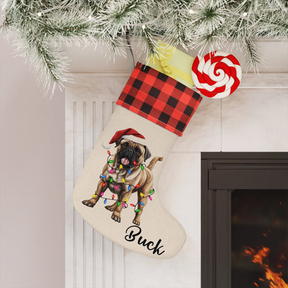 Personalized Bullmastiff Dog Christmas Stocking