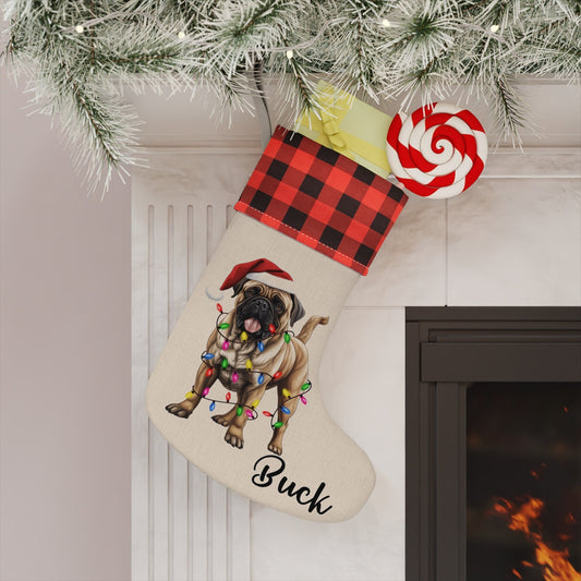 Personalized Bullmastiff Dog Christmas Stocking