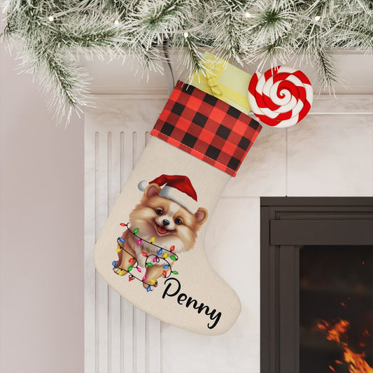 Personalized Pomeranian Dog Christmas Stocking