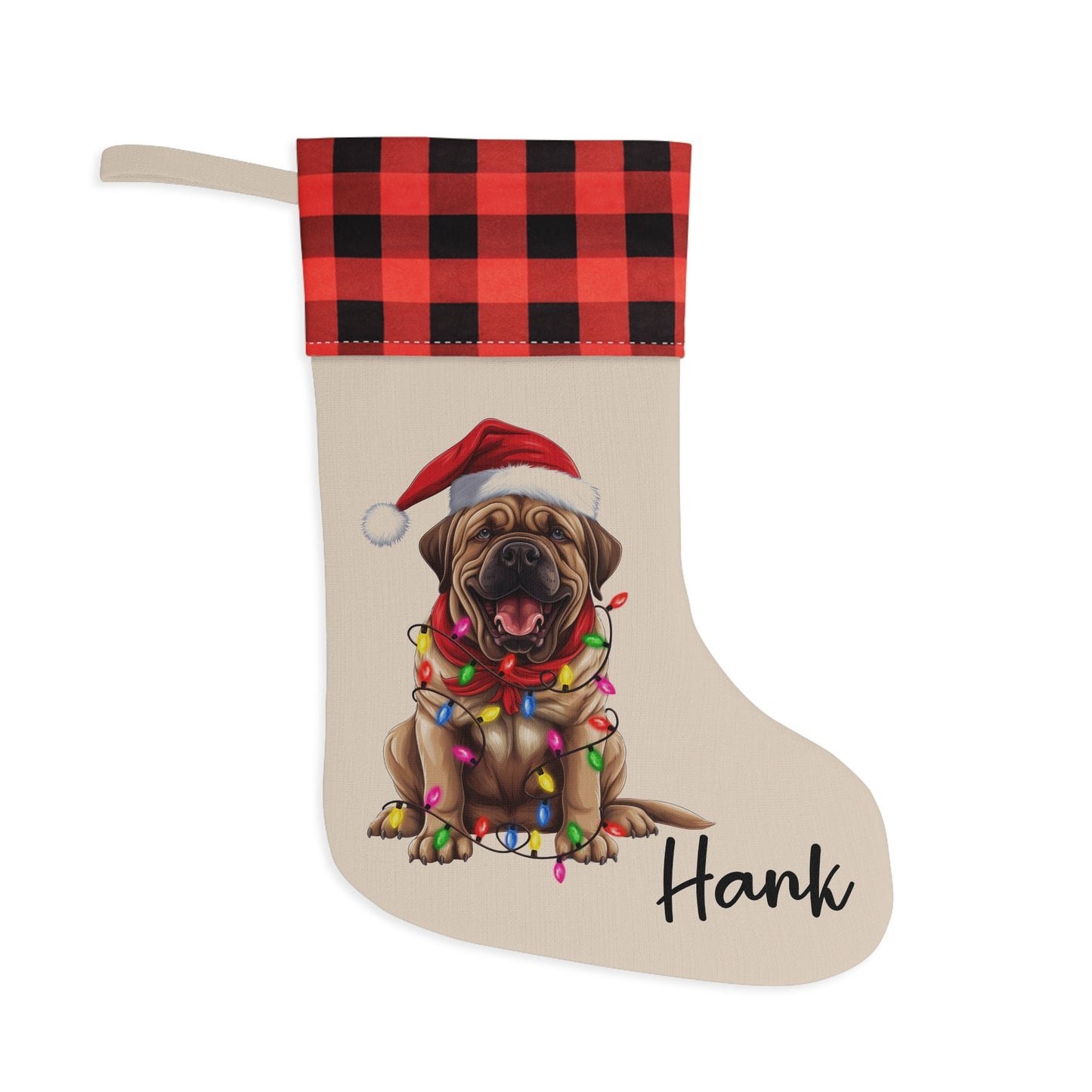 Personalized Mastiff Dog Christmas Stocking