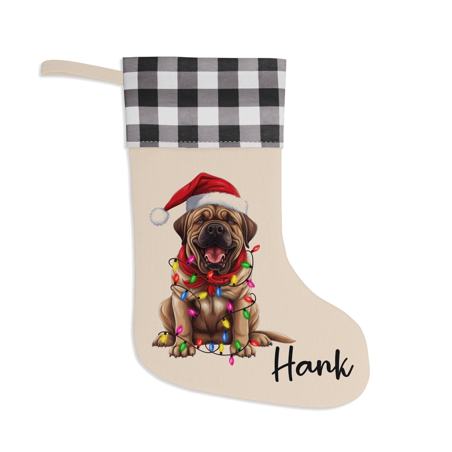 Personalized Mastiff Dog Christmas Stocking