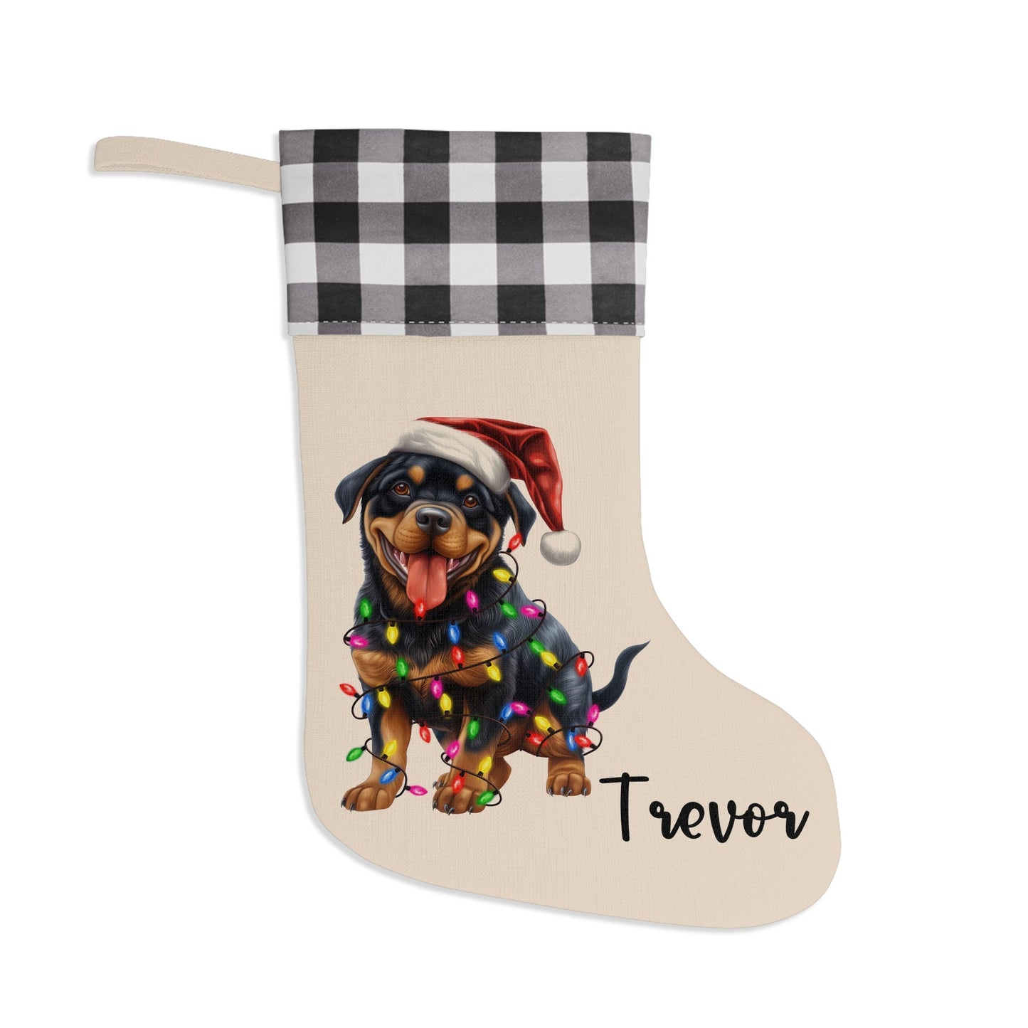 Personalized Rottweiler Dog Christmas Stocking
