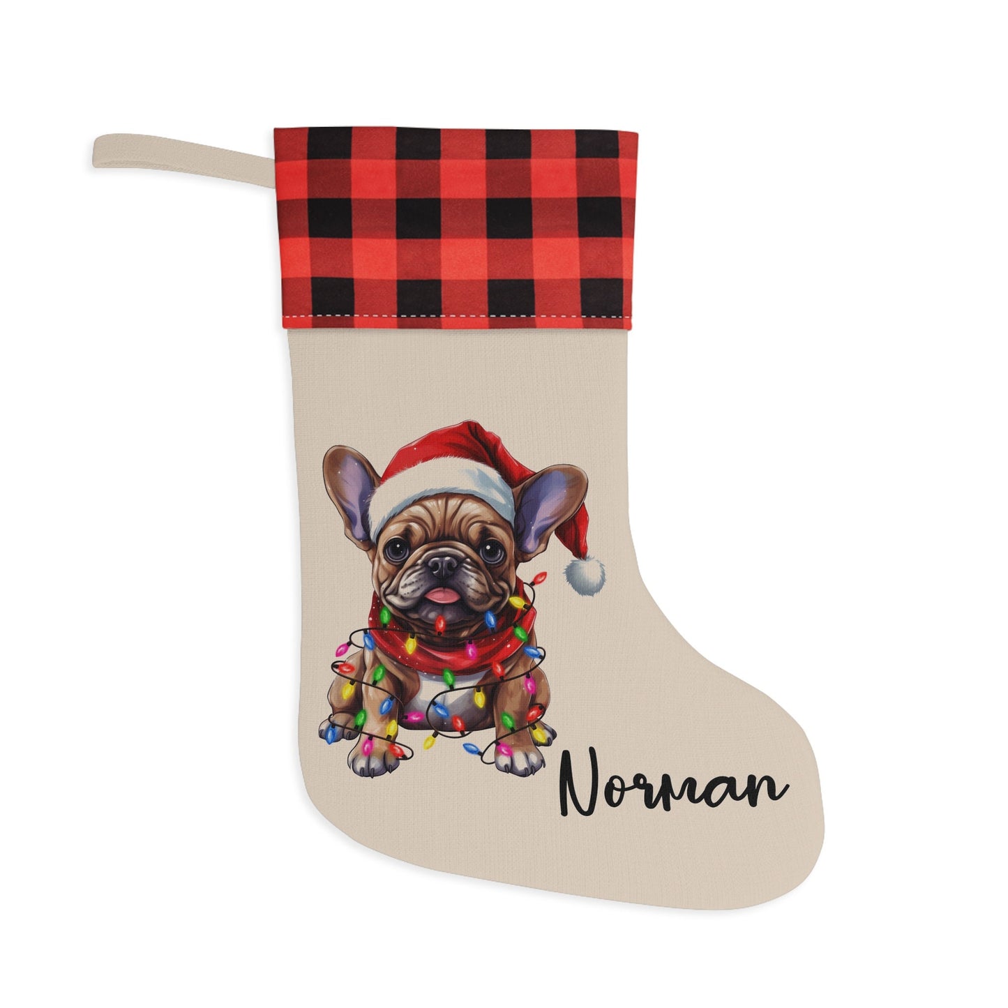 Personalized French Bulldog Christmas Stocking